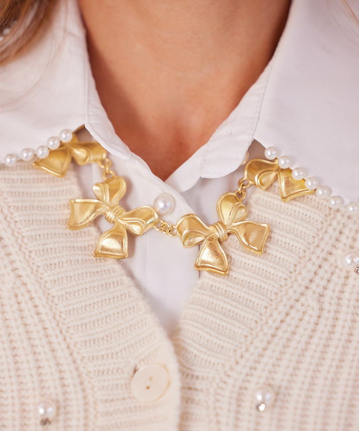 Golden Garland Bow Necklace