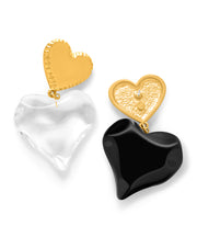 Lucite Heart Earrings (Black)