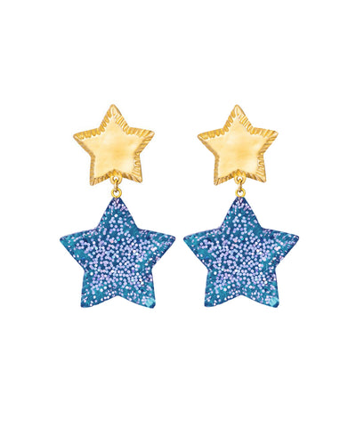 Starry Night Earrings (Glitter Blue)