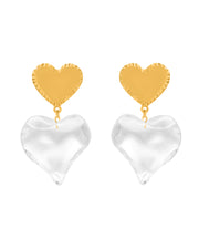 Lucite Heart Earrings (Clear)