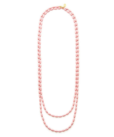 Charleston Rice Bead Necklace (Mills House Pink)