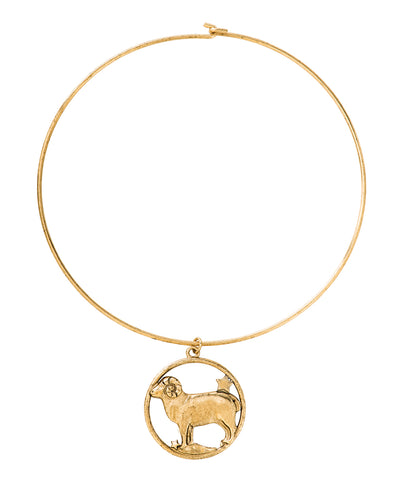 70s Inspired Zodiac Necklace (Aries)