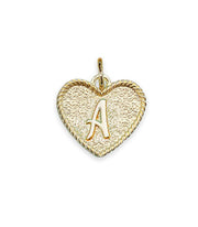 (A) Heart Initial Charm in Three Finishes