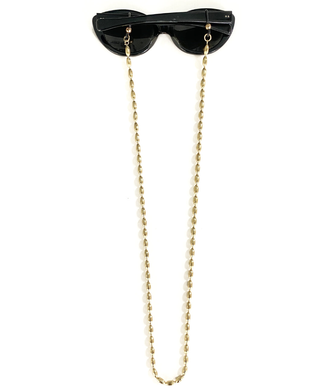 Black best sale sunglasses chain