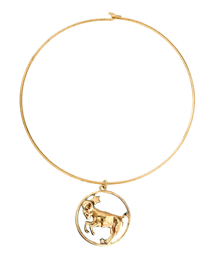 70s Inspired Zodiac Necklace (Capricorn)