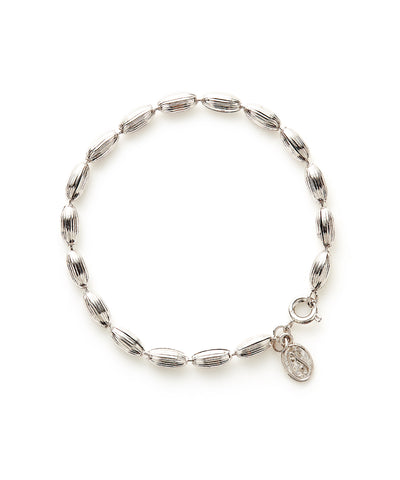 Charleston Rice Bead Bracelet (Shiny Silver)