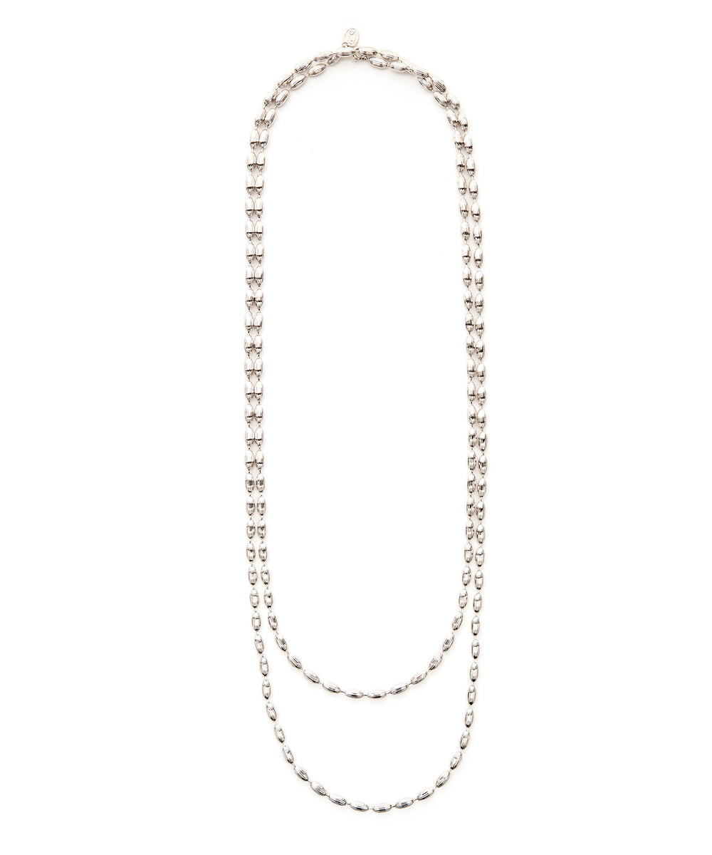Charleston Rice Bead Necklace (Shiny Silver) – Candy Shop Vintage