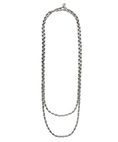 Charleston Rice Bead Necklace (Gunmetal)