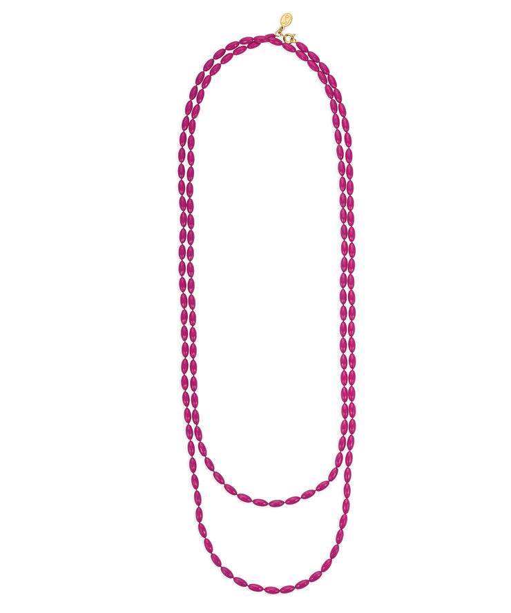 Charleston Rice Bead Necklace (Camelia)