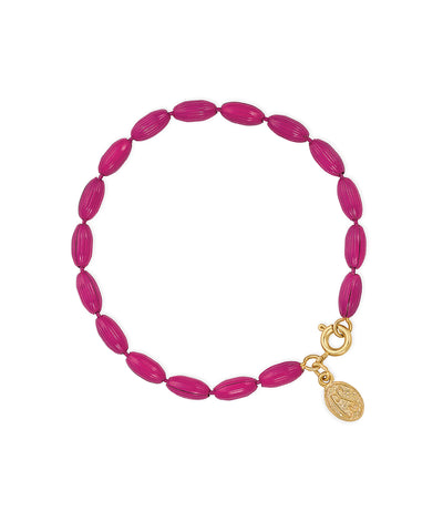 Charleston Rice Bead Bracelet (Camelia)