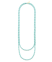 Charleston Rice Bead Necklace (Turquoise)