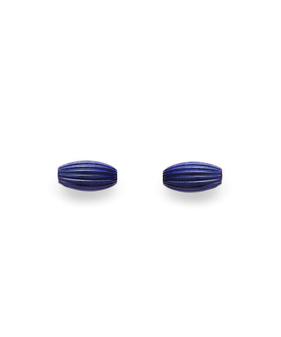 Rice Bead Stud Earrings (Navy)