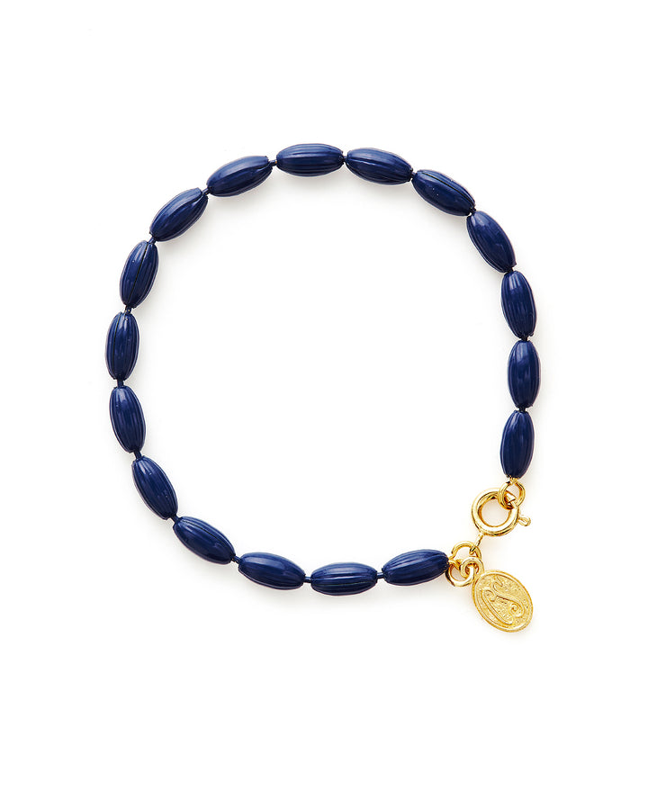 Charleston Rice Bead Bracelet (True Navy)