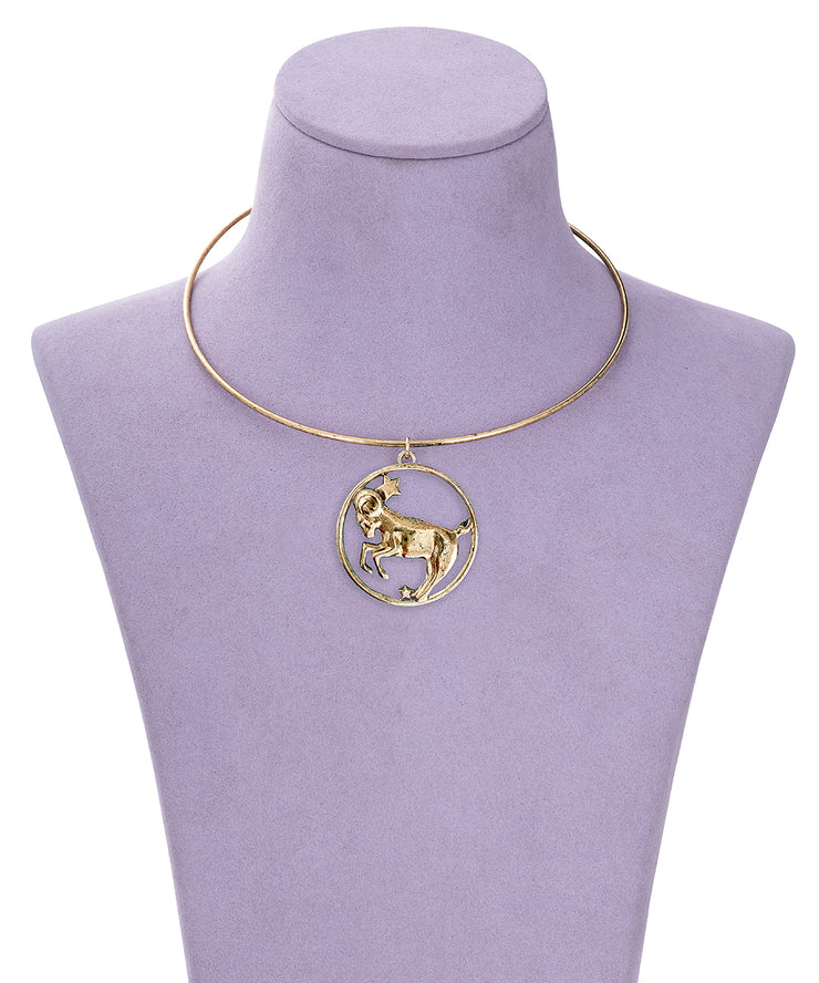 70s Inspired Zodiac Necklace (Capricorn)