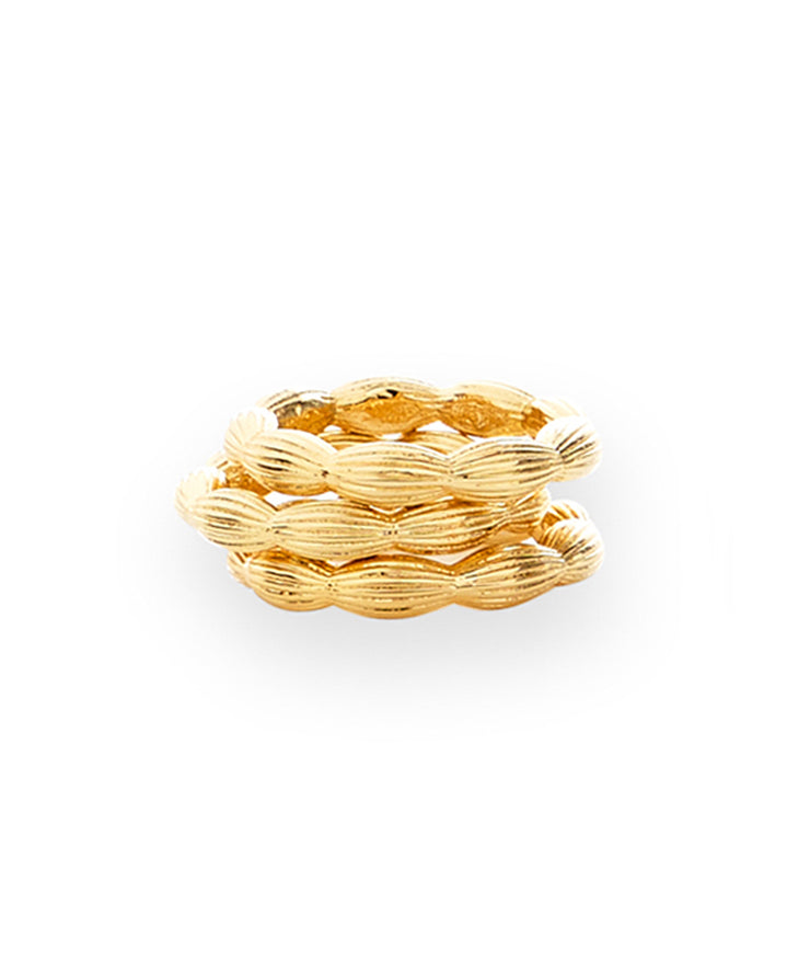 Stackable Rice Bead Ring (Shiny Gold)