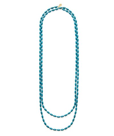 Charleston Rice Bead Necklace (Dock Street Teal)