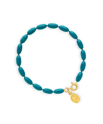 Charleston Rice Bead Bracelet (Dock Street Teal)