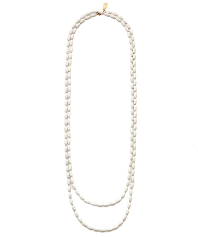 Charleston Rice Bead Necklace (Steeple White)