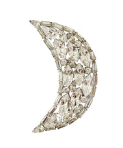 Rhinestone Moon Brooch