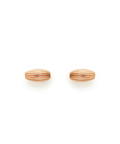 Rice Bead Stud Earrings (Rose Gold)