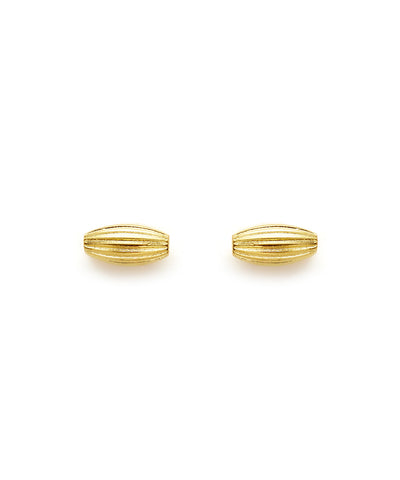 Rice Bead Stud Earrings (Shiny Gold)